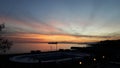 Beautiful photography of the sunset over the sea of Genova