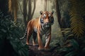A beautiful photography of a tiger in a jungle
