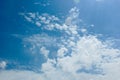 beautiful photos of the blue sky on a clear day with clean white clouds, a combination of blue and white and sparkling sunlight