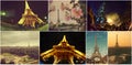 Beautiful photos of Paris. Eiffel tower - famous place and landmark of Paris