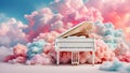 Beautiful piano the clouds fantasy colorful fantastic banner