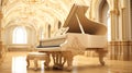 Beautiful piano in concert hall. Generative AI Royalty Free Stock Photo