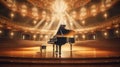 Beautiful piano in concert hall. Generative AI Royalty Free Stock Photo