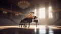 Beautiful piano in concert hall. Generative AI Royalty Free Stock Photo