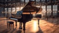 Beautiful piano in concert hall. Generative AI Royalty Free Stock Photo