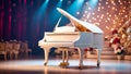 Beautiful piano concert hall luxury music art white classic luxury scene