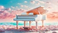 Beautiful piano in the sea art dream fantastic elegance romantic fantasy bright