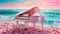 Beautiful piano in the sea idyllic vintage fantastic elegance