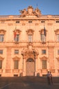 Beautiful Piazza del Quirinale in sunset light in Rome, Italy