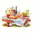 beautiful Picnic scene clipart illustration