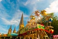 Beautiful picture of amusement rides and cathedral in Bonn, Germany