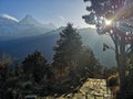 A beautiful picture of Annapurna Peaks, Poon Hill, Nepal Royalty Free Stock Photo