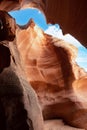 Beautiful picture features the stunning rock formation of Antelope Canyon in Arizona