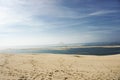 Beautiful picture of the highest sanddune of europe with a sunset, Dune of Pyla or Pilat. Royalty Free Stock Photo
