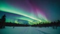 Beautiful picture of massive multicolored green vibrant Aurora Borealis v9