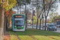 Imperio tramway in Bucharest, line 1 tram stb in autumn season.