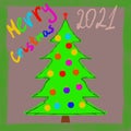 Beautiful picture original colourful new year tree