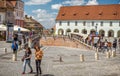 The Bridge of Lies from small square, Sibiu. Royalty Free Stock Photo