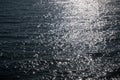 Sea water surface with ripple and sun reflection sparkles Royalty Free Stock Photo