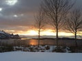 Picture taken from our home in Inndyr, Gildeskaal in the North of Norway Royalty Free Stock Photo