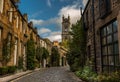 The beautiful picturesque cobbled street of Circus Lane, only a couple of minutes walk away from Edinburgh City center, Scotland