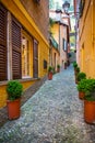Old town street in Bellagio, Como lake, Italy Royalty Free Stock Photo