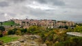Beautiful picturesque panoramic view of the historic city of Avila from the Mirador de Cuatro Postes, Spain, with its famous medie Royalty Free Stock Photo
