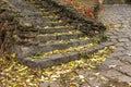 Beautiful picturesque ruins of ancient broken stone stairs Royalty Free Stock Photo