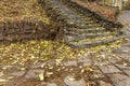 Beautiful picturesque ruins of ancient broken stone stairs Royalty Free Stock Photo