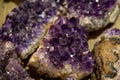 beautiful pieces of amethyst brushes. Royalty Free Stock Photo