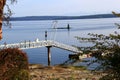 Beautiful Pier and dock by Pacific Ocean, Ladysmith, British Colombia Royalty Free Stock Photo