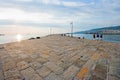 Beautiful pier scene at sunset Royalty Free Stock Photo