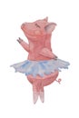 Beautiful pig or piggy ballerina dancing in a skirt with a tutu Royalty Free Stock Photo