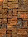 Beautiful pile of red bricks