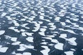 Beautiful piles of snow on ice, frozen lake, ice background, winter background, ice texture Royalty Free Stock Photo