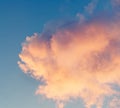 Beautiful pin and blue sunset cloud sky with pastel color filter, nature abstract background Royalty Free Stock Photo