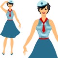 Beautiful pin up sailor girl 1950s style Royalty Free Stock Photo