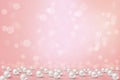 Beautiful pink background with pearls.Vector romantic illustration.