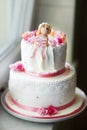 Beautiful pink birthday cake Royalty Free Stock Photo