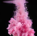 Beautiful pink cloud of paint in water, abstract colored background Royalty Free Stock Photo