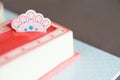 Beautiful pink color cake for happy birthday Royalty Free Stock Photo