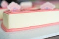 Beautiful pink color cake for happy birthday Royalty Free Stock Photo