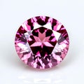 Beautiful pink diamond with sparkling facets, white isolate background Royalty Free Stock Photo