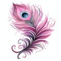 beautiful pink feather of a peacock clipart illustration Royalty Free Stock Photo