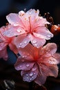 Beautiful pink flower with water droplets splashed. Royalty Free Stock Photo