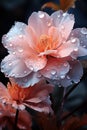 Beautiful pink flower with water droplets splashed. Royalty Free Stock Photo