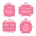 Beautiful pink frames with princess crowns