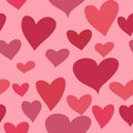 Beautiful pink hearts on a pink background