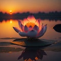 Beautiful Pink Lotus Flower Blooming Sunshine Royalty Free Stock Photo