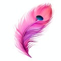 beautiful pink peacocks feather clipart illustration
